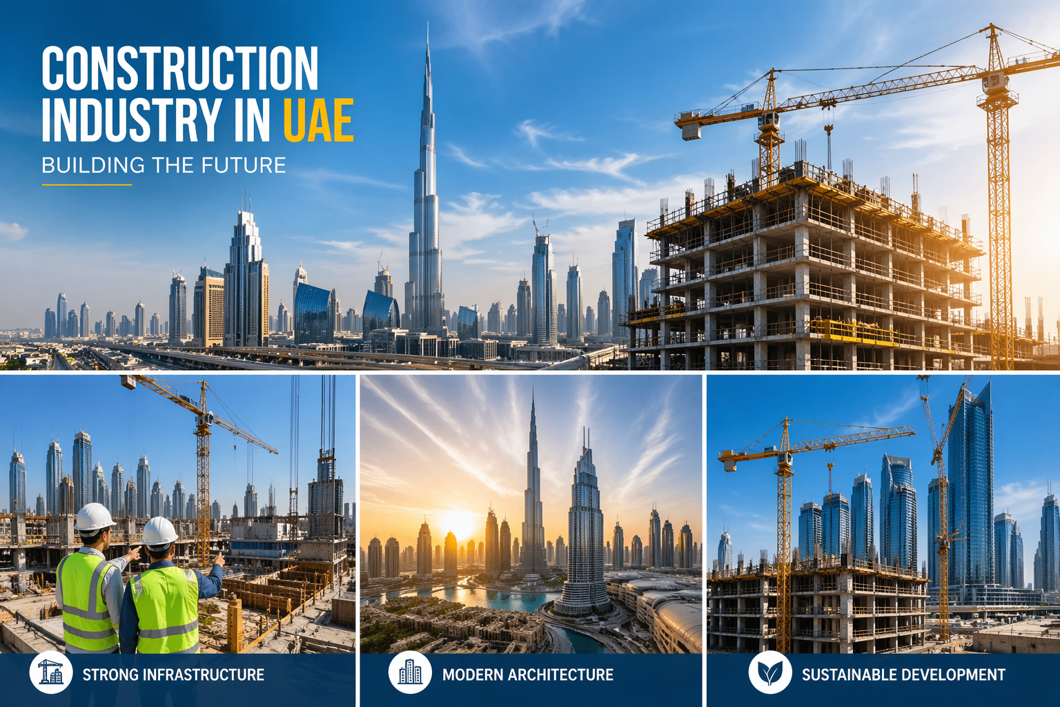 construction industry in UAE modern buildings